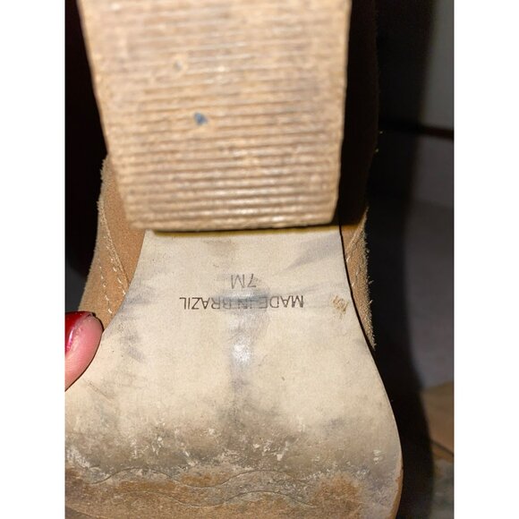 Matisse Flash Natural Suede Leather Pointed Mid-Calf Boots Western Size 7 - Picture 9 of 10